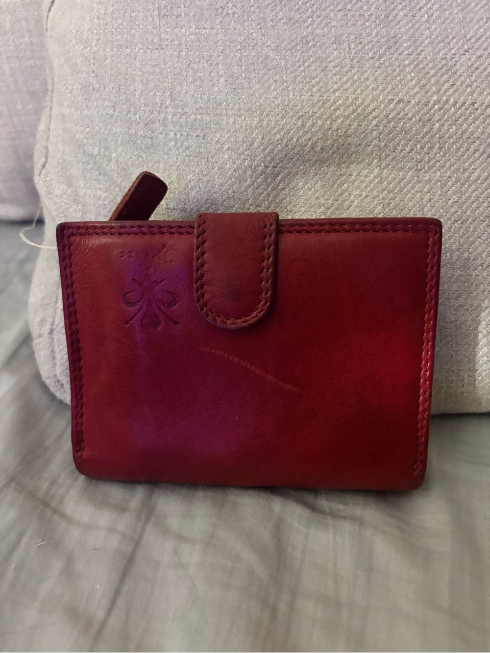 Vera Pelle Crimson Italian Leather Snap Wallet